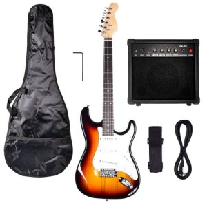 Zestaw gitarowy, gitara elektryczna stratocaster, wzmacniacz, kostka - NN EG SET SB