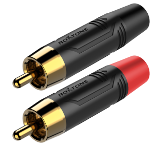Wtyki męskie typu RCA - Roxtone RF2CS-BG 2 szt.