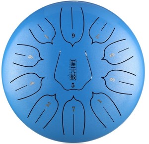 Lotus tongue drum instrument 10 Inch 11 Note Handpan -  Hluru-Huashu THL11-10-SkyBlue