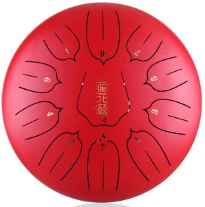 Lotus tongue drum instrument 10 Inch 11 Note Handpan -  Hluru-Huashu THL11-10-Red | RATY | SALA ODSŁUCHOWA POZNAŃ