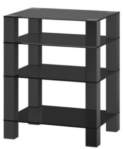 Stolik audio RTV Hi-Fi - Sonorous RX5040 Czarne szkło czarne nogi OUTLET