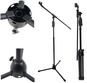 Statyw mikrofonowy podwójny łamany uchwyt na mikrofon 139-200 cm - STAND4ME M4 | RATY | SALA ODSŁUCHOWA POZNAŃ