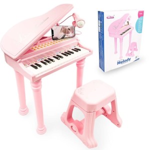 Keyboard dla dzieci organy mikrofon pianino  + stojak + krzesełko - NN PIANINO KASIA Różowy | RATY | SALA ODSŁUCHOWA POZNAŃ