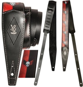 Pasek do gitary uniwersalny - Minotaur Straps Red Black Skull Pad | RATY | SALA ODSŁUCHOWA POZNAŃ