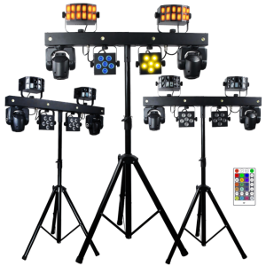 Zestaw oświetleniowy multiefekt świetlny RGBW 4w1 głowica ruchoma efekt derby biały stroboskop par statyw pilot bezprzewodowy - LIGHT4ME MT BAR 1  | RATY | SALA ODSŁUCHOWA POZNAŃ