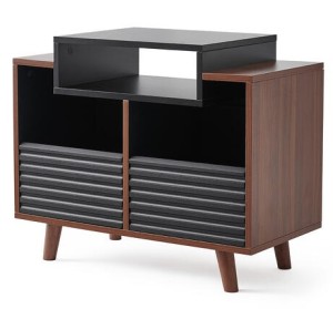 Stolik szafka na płyty winylowe dla nowoczesnych melomanów - Norstone OSLO VINYL 800 Black/Walnut   | RATY 0% | SALA ODSŁUCHOWA POZNAŃ 