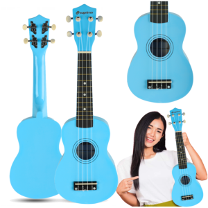 Ukulele sopranowe 21" niebieskie drewniane dla dzieci do nauki gry - SUPRIMO UK21 LB | RATY | SALA ODSŁUCHOWA POZNAŃ 