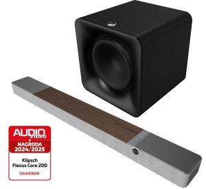 Soundbar, Dolby Atmos, Bluetooth, HDMI eARC - 185W - Klipsch Flexus Core 200 Walnut + Subwoofer - Klipsch Flexus Sub 100  | RATY 0% | SALA ODSŁUCHOWA POZNAŃ