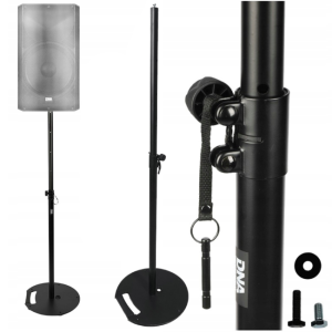 Statyw kolumnowy stojak pod głośnik okrągła podstawa regulowany 110-180 cm do 50 kg - DNA POLE TWO | RATY | SALA ODSŁUCHOWA POZNAŃ