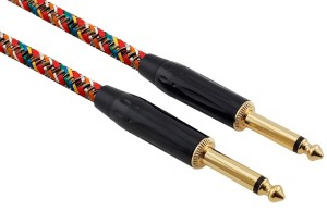 Kabel instrumentalny Jack 6.3mm / Jack 6.3mm – FOP kabel w oplocie -   Red's Music GCF1130RA - 3m  | RATY | SALA ODSŁUCHOWA POZNAŃ