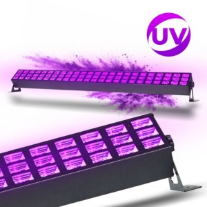 Listwa oświetleniowa UV-A oświetlenie dekoracyjne ultrafioletowe LED DMX 2x uchwyt montażowy - LIGHT4ME UV BAR 72x2W  | RATY 0% | SALA ODSŁUCHOWA POZNAŃ