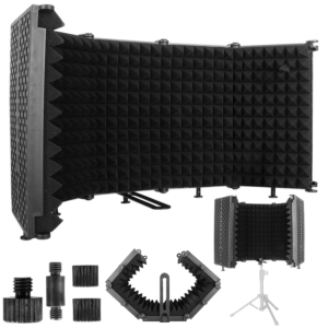 Kabina akustyczna przenośna składana 5 paneli ekran studyjny filtr do mikrofonu osłona wyciszająca - DNA NSN  | RATY | SALA ODSŁUCHOWA POZNAŃ