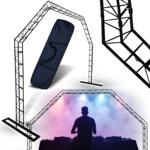 Rampa oświetleniowa statyw DJ brama wolnostojąca konstrukcja sceniczna łuk do 25 kg stal czarna 2x podstawa torba transportowa zestaw - DNA DJ GATE  | RATY 0% | SALA ODSŁUCHOWA POZNAŃ