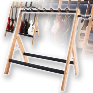 Statyw gitarowy stojak na 5 gitar wielostanowiskowy drewno bukowe składany wolnostojący 70 cm do 30 kg - DNA GS5  | RATY | SALA ODSŁUCHOWA POZNAŃ