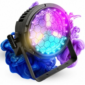 Reflektor vintage zewnętrzne oświetlenie sceniczne retro COB LED DMX 3x30W WW + 30x0,3W SMD 5050 RGB efekt tła uchwyt montażowy - EVOLIGHTS LUMEN PAR IP65 | RATY 0% | SALA ODSŁUCHOWA POZNAŃ