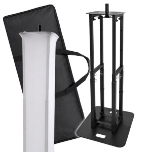 Podstawa statyw oświetleniowy-kolumnowy tower sceniczny pod kolumnę audio głowicę ruchomą efekt świetlny regulowana wysokość 82-175 cm adapter 35 mm czarna/biała osłona torba transportowa zestaw - DNA TOTEM V2 | RATY 0% | SALA ODSŁUCHOWA POZNAŃ