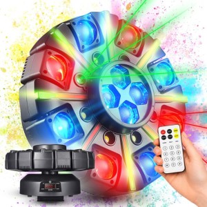 Ruchomy multiefekt oświetleniowy 7w1 LED DMX Beam 8×10W RGBW Bee Eye 4×10W RGBW laser czerwony 100 mW laser zielony 100 mW White Strobe 3×5W CW Golden Strobe 3×5W WW Strip 40×0,2W RGB - LIGHT4ME OCTOS | RATY | SALA ODSŁUCHOWA POZNAŃ