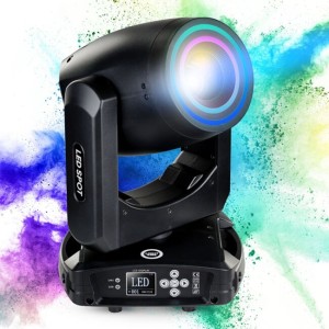 Głowica ruchoma spot oświetlenie sceniczne LED DMX podwójny efekt ring 40 × 0,2W RGB SMD LED uchwyty montażowe omega -  LIGHT4ME PRISMO SPOT 150W | RATY 0% | SALA ODSŁUCHOWA POZNAŃ