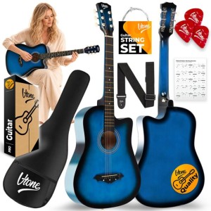 Gitara akustyczna 4/4 do nauki dla początkujących kostki pasek zapasowe struny pokrowiec akordy - V-TONE AG ONE BB | RATY | SALA ODSŁUCHOWA POZNAŃ
