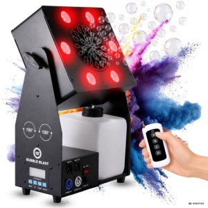 Wytwornica baniek sceniczna maszyna do baniek DMX RGBW LED 6×4W zbiornik 2,5 l pilot bezprzewodowy regulowany kąt emisji 0-180° -  LIGHT4ME BUBBLE BLAST | RATY 0% | SALA ODSŁUCHOWA POZNAŃ