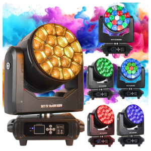 Głowica ruchoma wash oświetlenie sceniczne LED DMX 2x uchwyt montażowy omega - LIGHT4ME SKY FX 19x40W RGBW | RATY 0% | SALA ODSŁUCHOWA POZNAŃ