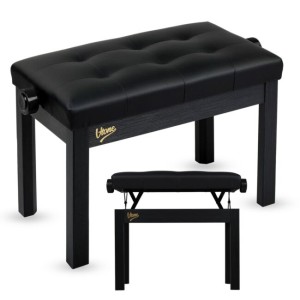 Ława do pianina keyboardu czarna tapicerowana siedzisko dla muzyka regulowana 47-55 cm do 140 kg - V-TONE PB3 BK  | RATY | SALA ODSŁUCHOWA POZNAŃ