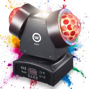 Ruchomy multiefekt oświetleniowy 4w1 oświetlenie sceniczne LED DMX Magic Ball 8x3W R/G/B/W Ring 42x0,2W RGB laser czerwony 50 mW laser zielony 50 mW White Strobe 10W CW -  LIGHT4ME SID4 | RATY | SALA ODSŁUCHOWA POZNAŃ 