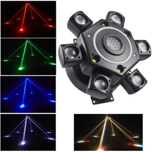Ruchomy multiefekt świetlny 7w1 LED DMX beam kaleido/gobo ring biały/złoty stroboskop 6x10W RGBW + 6x3W RGBW LED + 23x0,2W RGB + 2x10W W + 2x10W A + laser czerwony 50 mW + laser zielony 50 mW - LIGHT4ME COSMOS 2 | RATY 0% | SALA ODSŁUCHOWA POZNAŃ