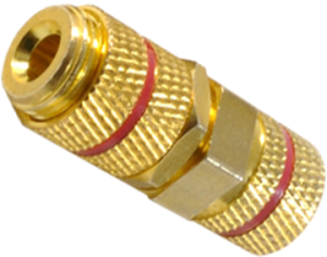 Łącznik bananowy pozłacany, gniazdo - Prium PRGGBAN