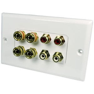 Panel naścienny 4x banan, 4xRCA - PN1033