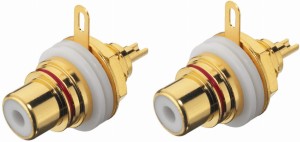 Gniazdo montażowe RCA - Monacor T-710GI