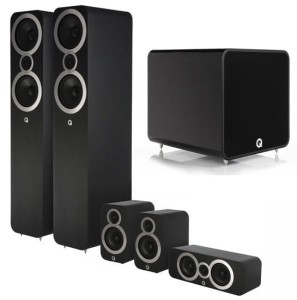 Zestaw kolumn 5.1 - Q Acoustics QA 3050i/3010i/3090Ci/QB12 GLOSS Czarny