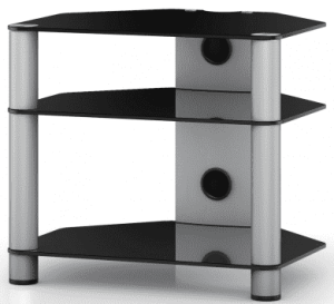 Stolik audio RTV Hi-Fi -  Sonorous RX2130 Czarne szkło srebrne nogi