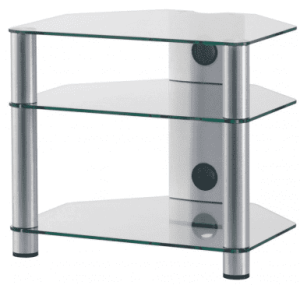 Stolik audio RTV Hi-Fi -  Sonorous RX2130 Przeźroczyste szkło srebrne nogi