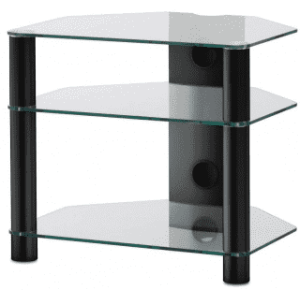 Stolik audio RTV Hi-Fi -  Sonorous RX2130 Przezroczyste szkło czarne nogi