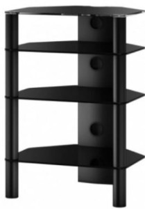 Stolik audio RTV Hi-Fi - Sonorous RX2140 Czarne szkło czarne nogi