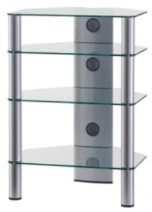 Stolik audio RTV Hi-Fi - Sonorous RX2140 Przeźroczyste szkło srebrne nogi