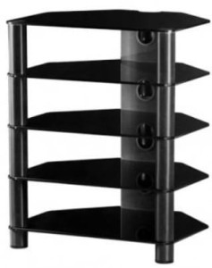 Stolik audio RTV Hi-Fi - Sonorous RX2150 Czarne szkło czarne nogi