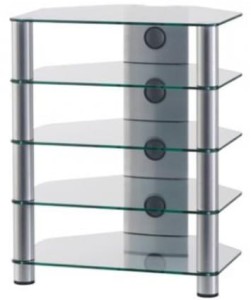 Stolik audio RTV Hi-Fi - Sonorous RX2150 Przeźroczyste szkło srebrne nogi