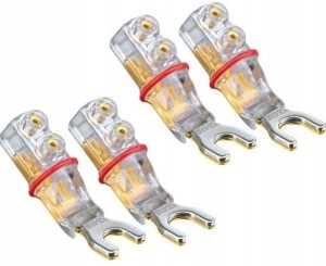 Wtyki widełkowe złote pod gniazdo bananowe - WBT-0661 Cu nextgen™ WBT PlasmaProtect™ 4szt.