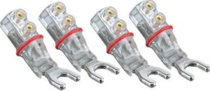 Wtyki widełkowe srebrne pod gniazdo bananowe - WBT-0681 Ag nextgen Signature 4szt.