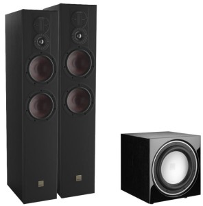 Zestaw - Kolumny podłogowe - Dali Opticon 6 MK2 Black Satin +  Subwoofer - Dali Sub E-9 F Black Satin