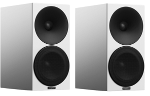 Kolumna podstawkowa - Amphion HELIUM 510 Biała z czarnymi maskownicami 