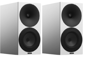 Kolumny podstawkowe - Amphion ARGON 3S Białe z czarnymi maskownicami 