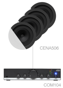 Zestaw nagłośnienia - Audac CANTO5.4/W 4 x CENA506 + COM104 White