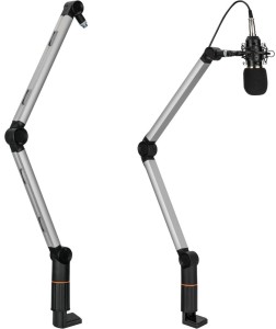 Uniwersalny uchwyt biurkowy mikrofonowy z segmentu premium - Mozos SB38 Srebrny