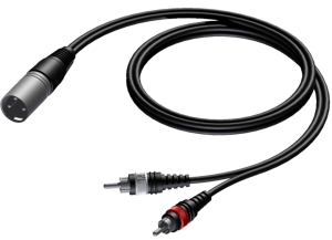 Kabel 1x XLR męski - 2x RCA - Procab CAB703/1.5 1.5m
