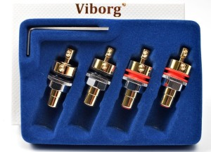 Pozłacane gniazda RCA - Viborg RC102G 4 szt. | RATY 0% | SALA ODSŁUCHOWA POZNAŃ