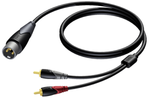 Kabel XLR męski - 2x RCA - Procab CLA703/3 3m