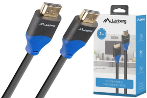 Kable HDMI 4K (wersja 2.0, Premium High Speed with Ethernet) - Lanberg Z32151 (CA-HDMI-15CU-0030-BK)